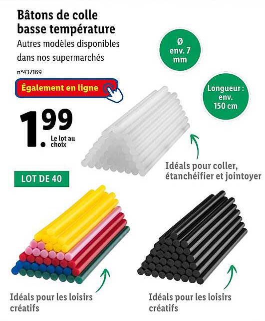 bâtons de colle basse température