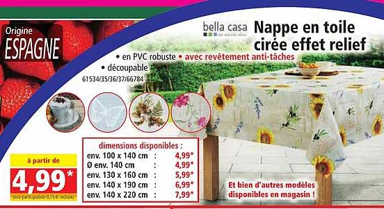 bella casa nappe en toile cirée effet relief