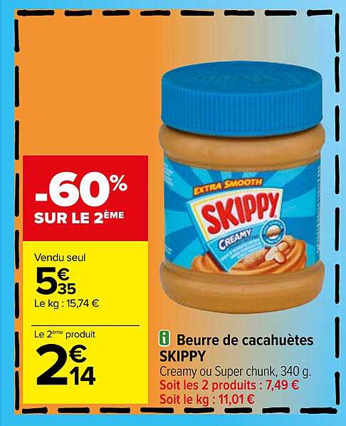 beurre de cacahuètes skippy