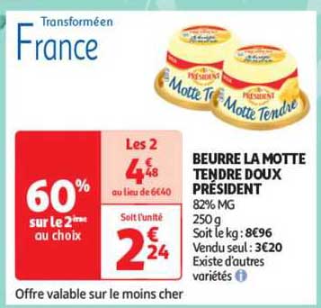 beurre la motte tendre doux président
