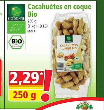 bio sonne cacahuètes en coque bio