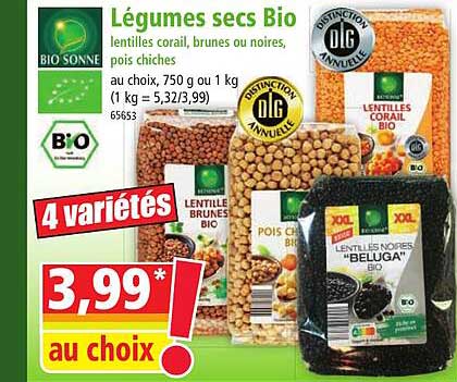 bio sonne légumes secs bio