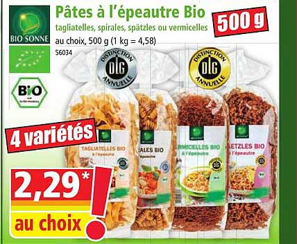 Bio Sonne Pâtes à L'épeautre Bio