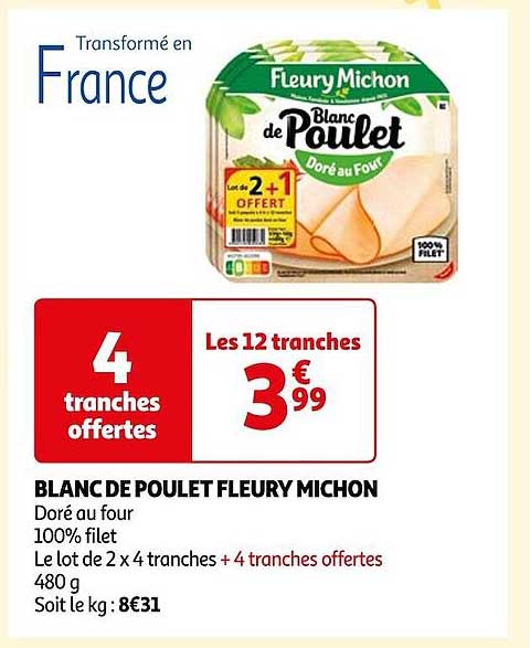 blanc de poulet fleury michon