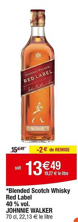 blended scotch whisky red label 40% vol. johnnie walker