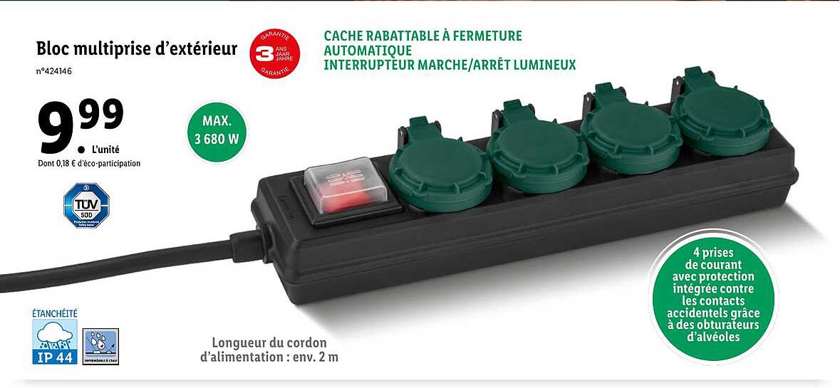 bloc multiprise d'extérieur