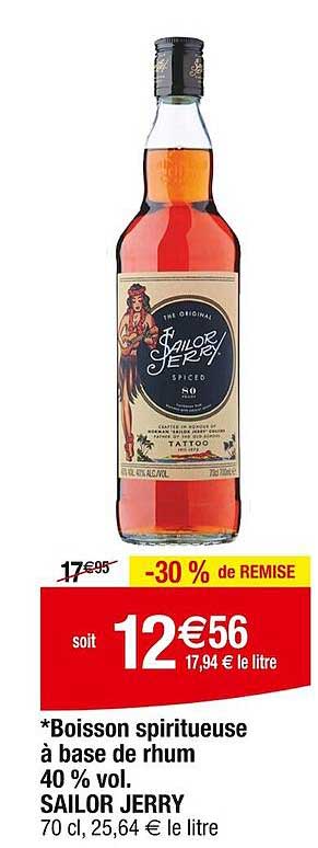 boisson spiritueuse à base de rhum 40% vol. sailor jerry