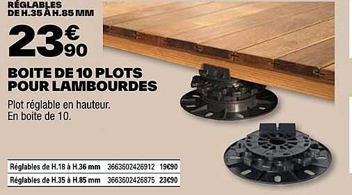 boîte de 10 plots pour lambourdes