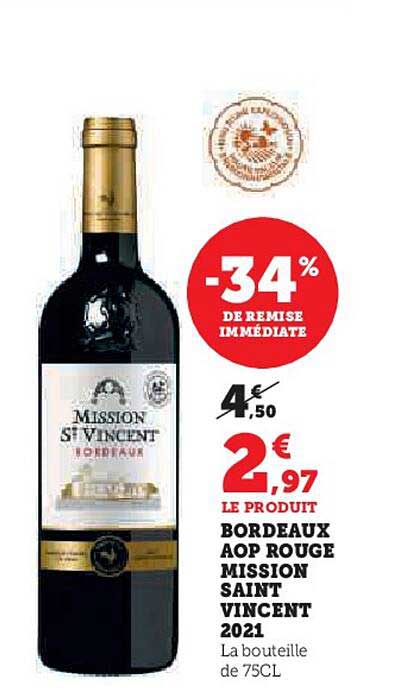 bordeaux aop rouge mission saint vincent 2021