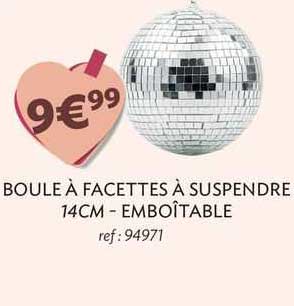 boule à facettes à suspendre 14cm - emboîtable
