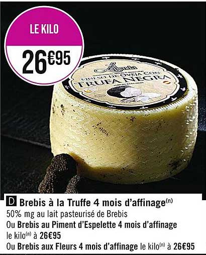 brebis à la truffe 4 mois d'affinage
