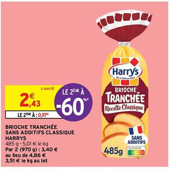 Brioche Tranchée Sans Additifs Classique Harrys
