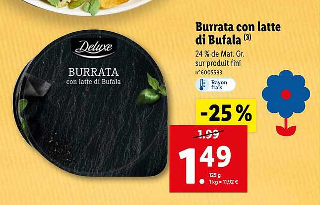 burrata con latte di bufala deluxe