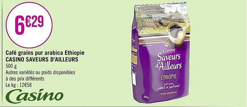 café grains pur arabica ethiopie casino saveurs d'ailleurs