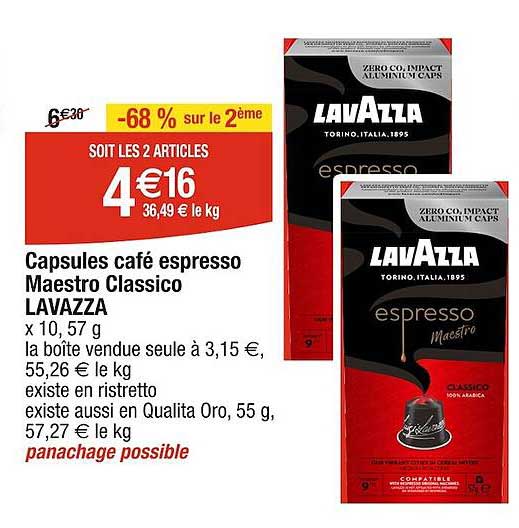 capsules café espresso maestro classico lavazza