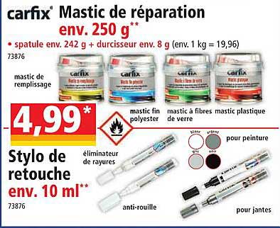 carfix mastic de réparation env. 250g