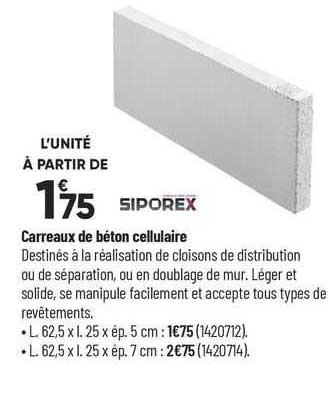 carreaux de béton cellulaire siporex