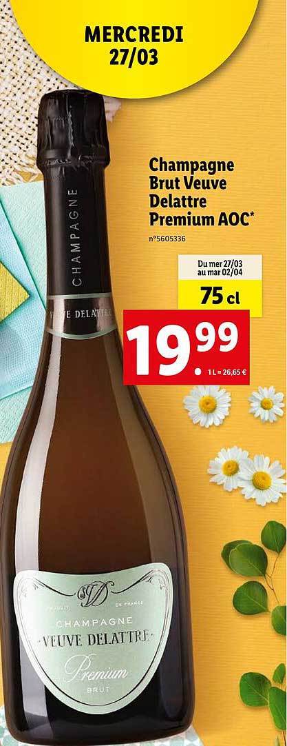 champagne brut veuve delattre premium aoc