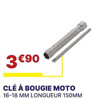 clé à bougie moto 16/18 mm longueur 150mm