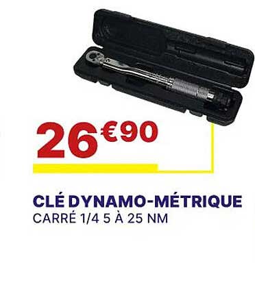 clé dynamo-métrique carré 1/4 5 à 25 nm