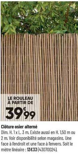 clôture osier alterné