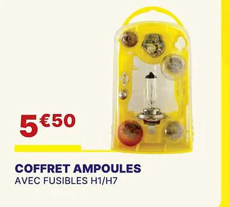 coffret ampoules avec fusibles h1/h7
