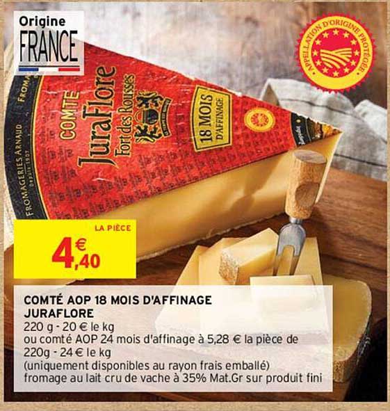 comté aop 18 mois d'affinage juraflore