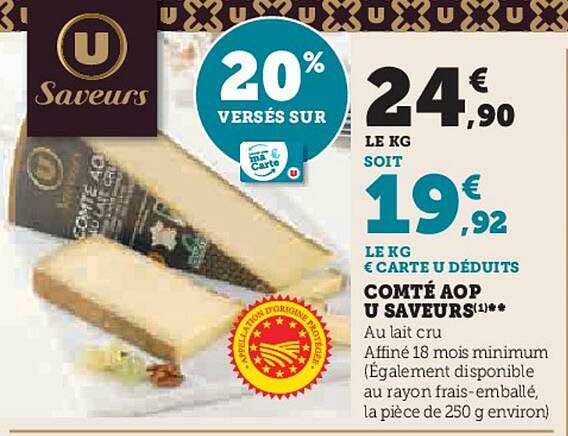Comté Aop U Saveurs **