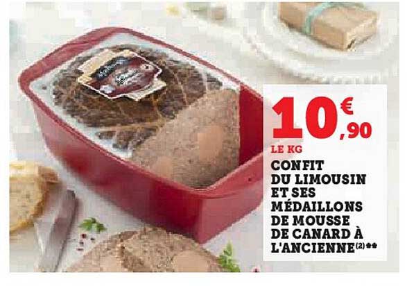 confit du limousin et ses médaillons de mousse de canard à l'ancienne