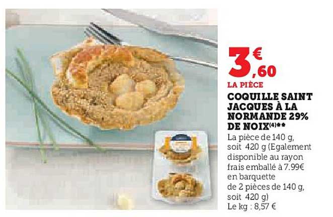 coquilles saint jacques à la normande 29% de noix
