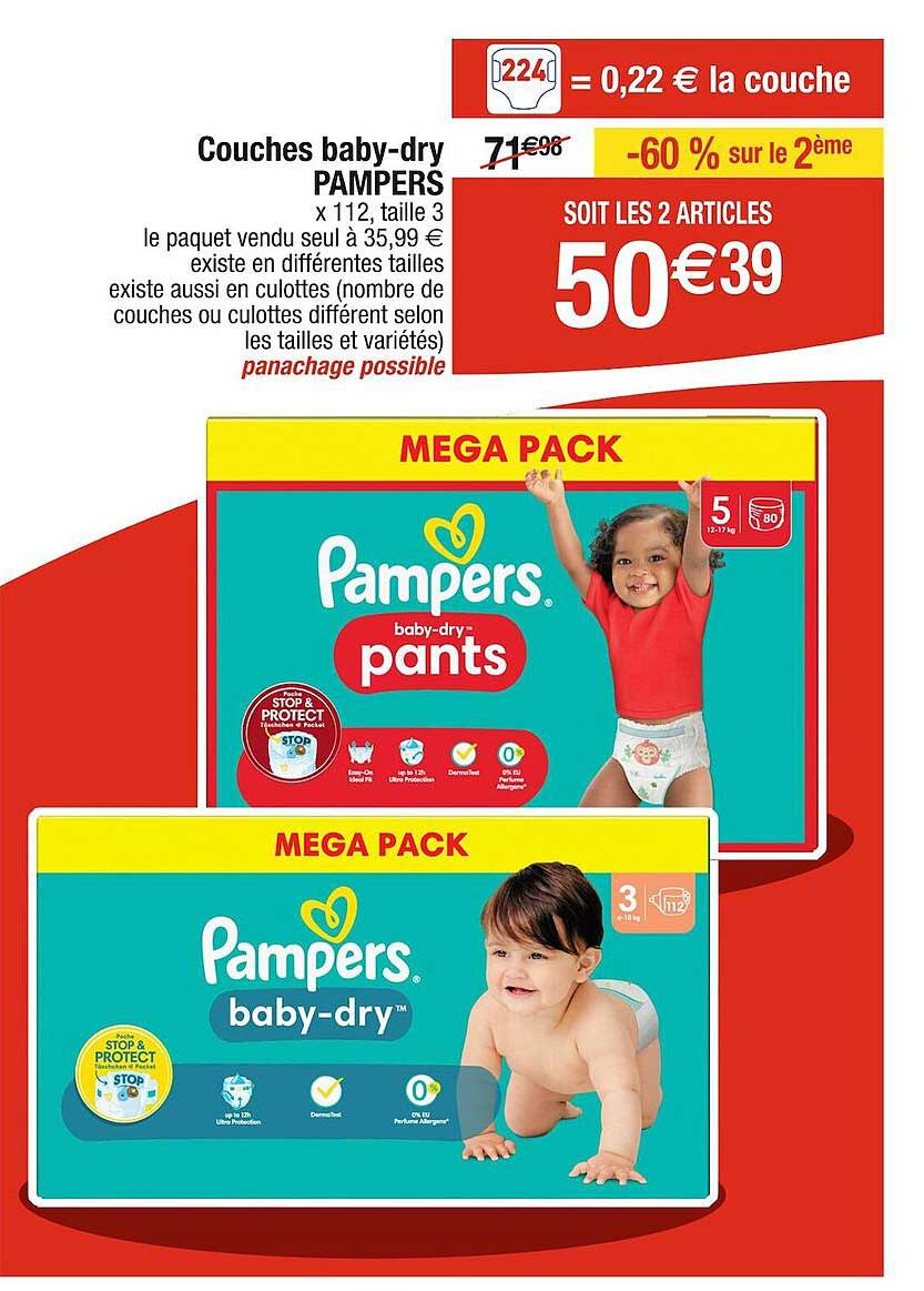 couches baby-dry pampers