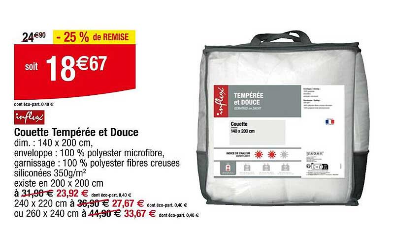 Couette Tempérée Et Douce Influx