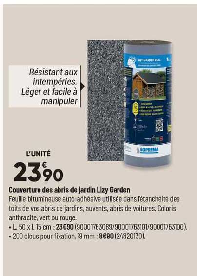 couverture des abris de jardin lizy garden