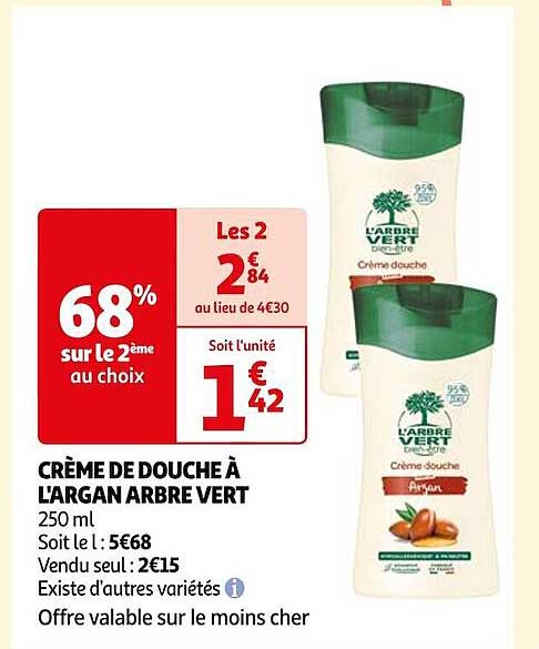 Crème De Douche à L'argan Arbre Vert