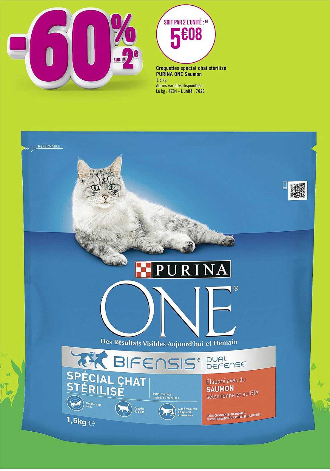 Croquettes Spécial Chat Stérilisé Purina One Saumon