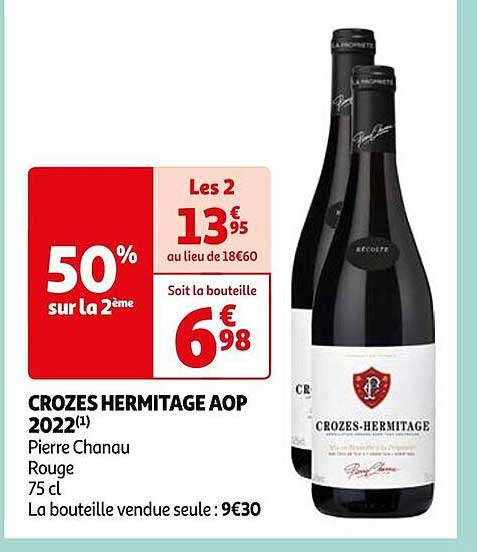 crozes hermitage aop 2022 pierre chanau rouge