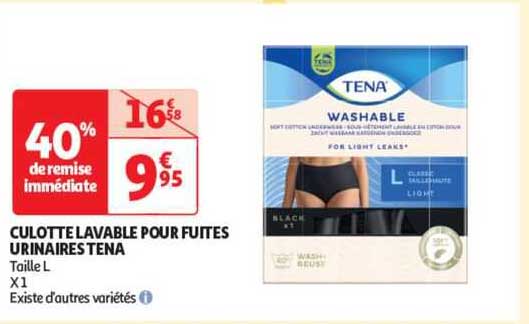 culotte lavable pour fuites urinaires tena