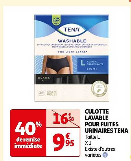 culotte lavable pour fuites urinaires tena