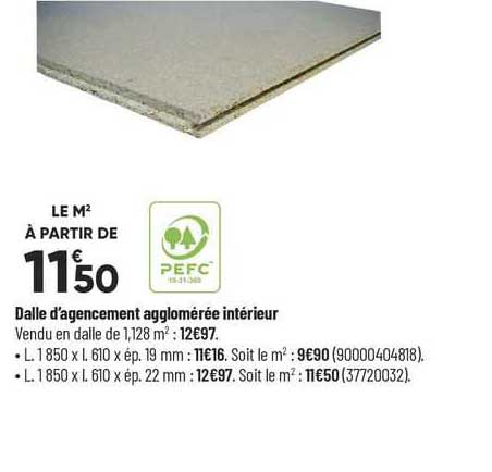 dalle d'agencement agglomérée intérieur