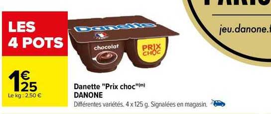 danette "prix choc" danone