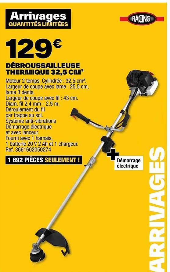 débrouissailleuse thermique 32,5 cm3 racing