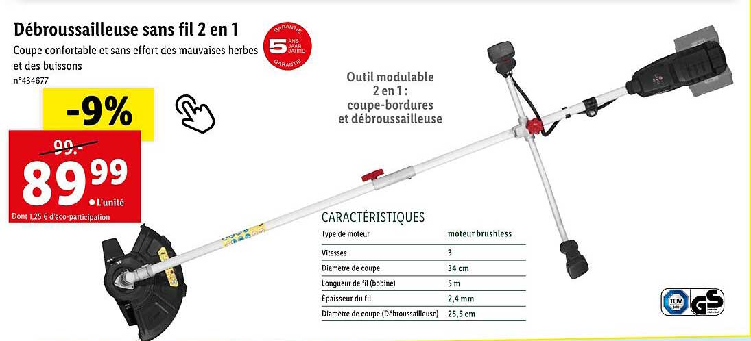 Débroussailleuse Sans Fil 2 En 1