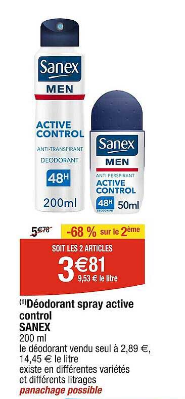 déodorant spray active control sanex