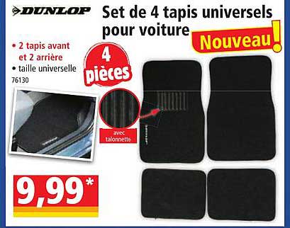 dunlop set de 4 tapis universels pour voiture