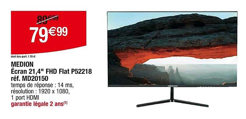 écran 51,4" fhd flat p52218 medion