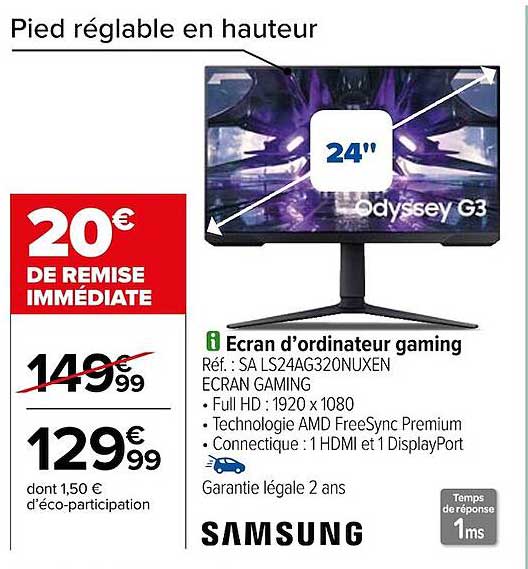 écran d'ordinateur gaming samsung