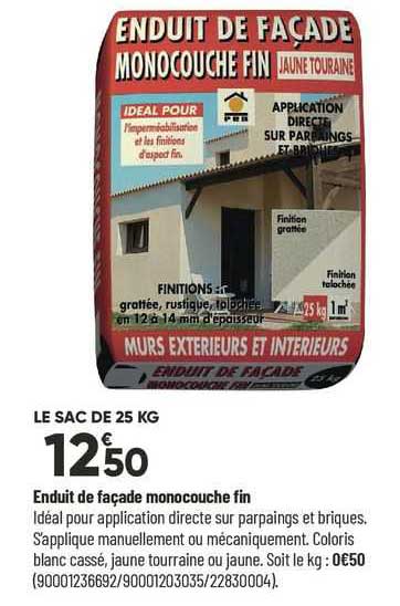 Enduit De Façade Monocouche Fin