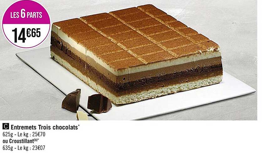 entremets trois chocolats ou croustillant