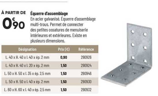 équerre d'assemblage