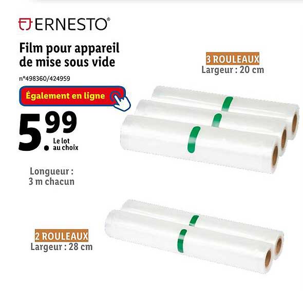 ernesto film pour appareil de mise sous vide